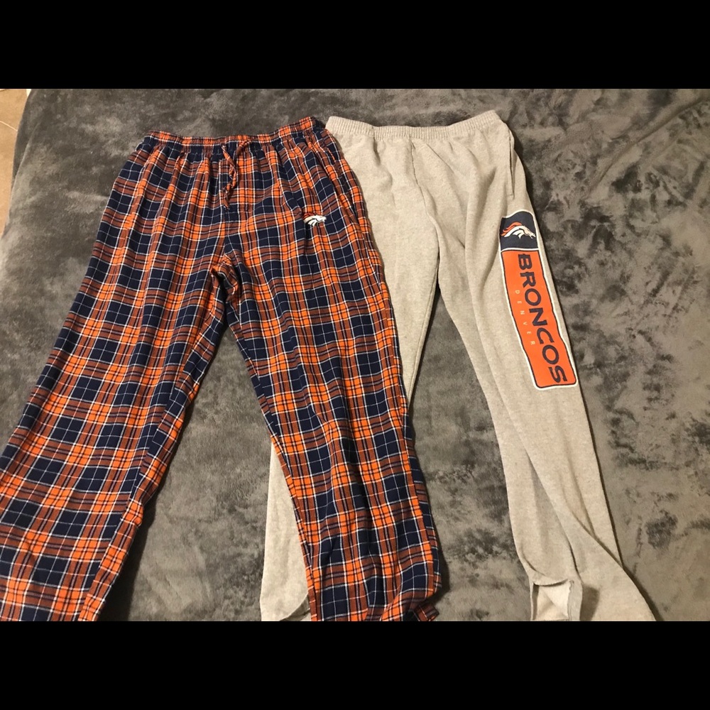 Lot of 2 Denver Broncos sweat/sleep pants. Large